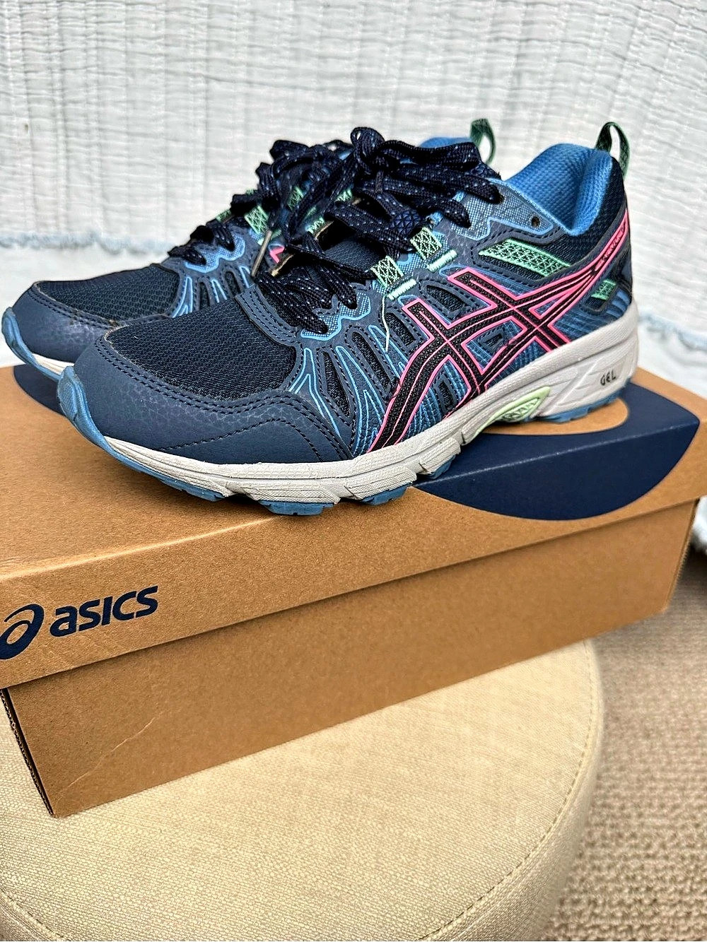 ASICS GEL-Venture 7 Kids' Blue & Pink Sneakers US 6